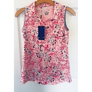 Under Armour Golf Polo Top Women's XSmall Pink Design $45 Retail New! UPF 30 BxA